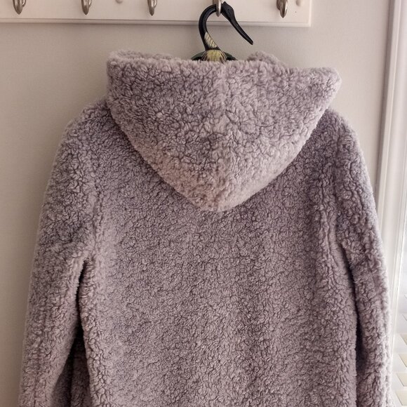 'SAM EDELMAN' Grey Hooded Faux Fur Coat Size XL NWT - Picture 6 of 14